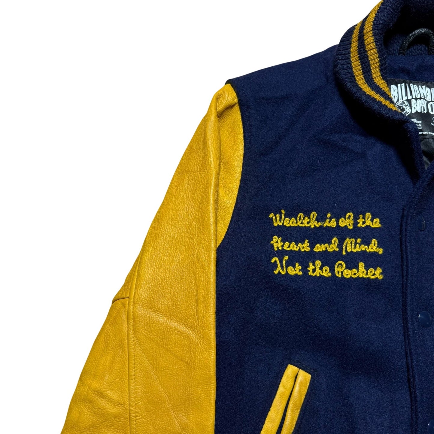 Vintage Y2K Billionaire Boys Club Wool Leather Varsity Letterman Jacket - Medium