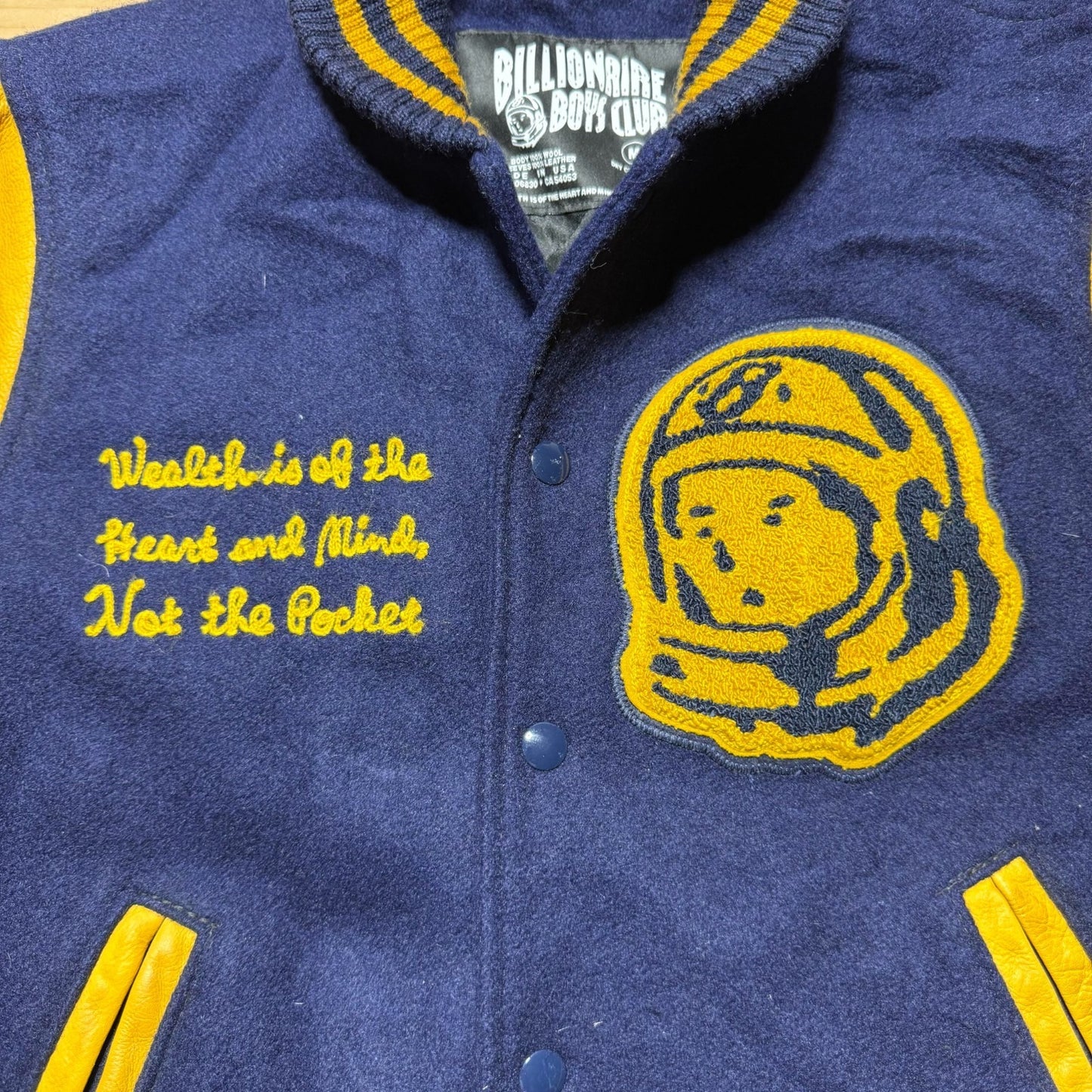 Vintage Y2K Billionaire Boys Club Wool Leather Varsity Letterman Jacket - Medium