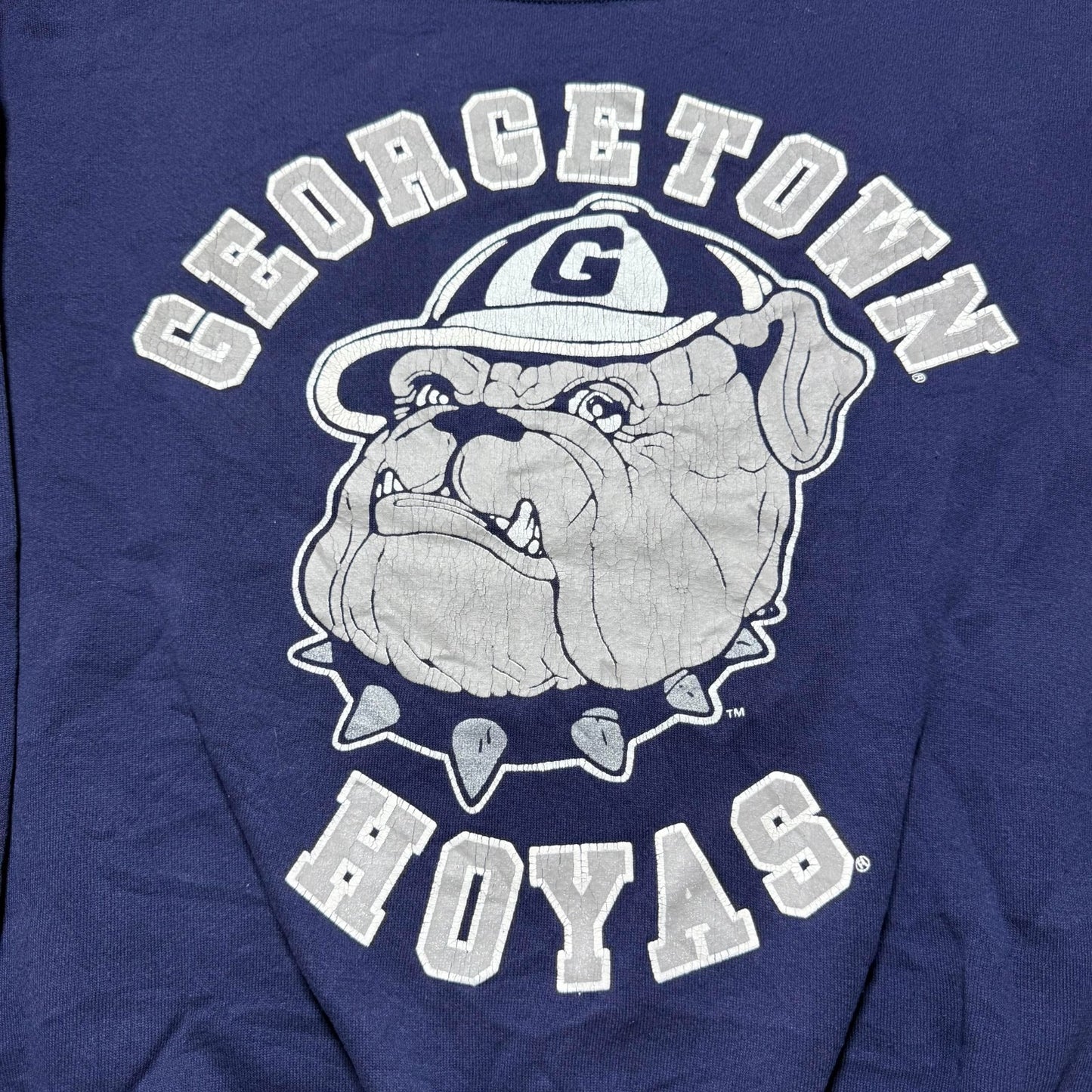 Vintage 90s Georgetown University Hoyas Bulldog NCAA Basketball Sweatshirt - XL