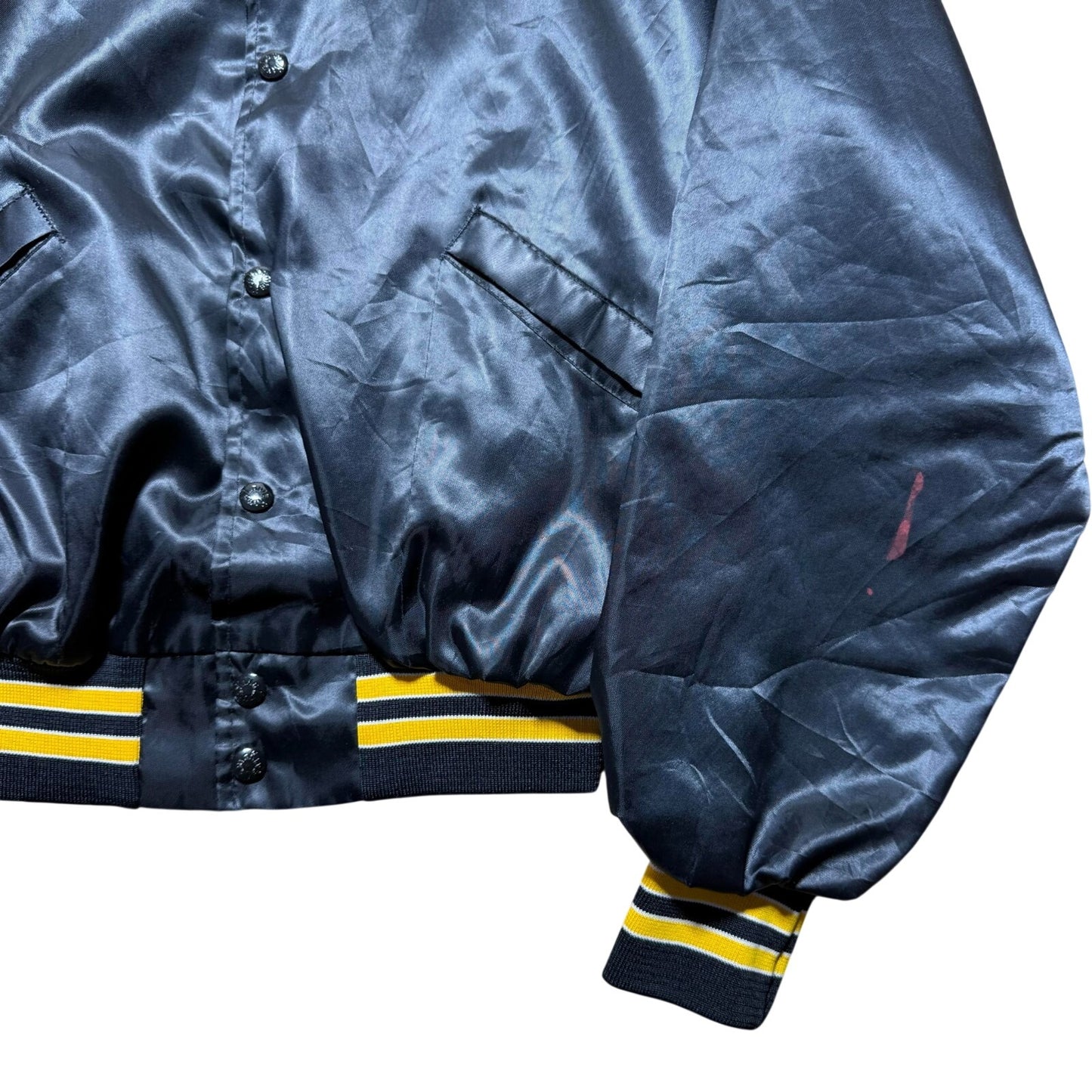 Vintage 1990 NCAA Final Four Satin Bomber Basketball Jacket USA Made Size Large
