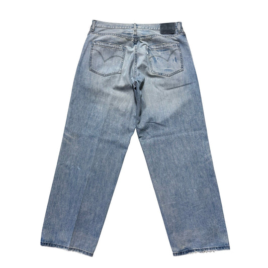 Vintage Y2K RELAXED Baggy SILVERTAB LEVIS Medium Wash JEANS 35 X 32 SILVER TAB