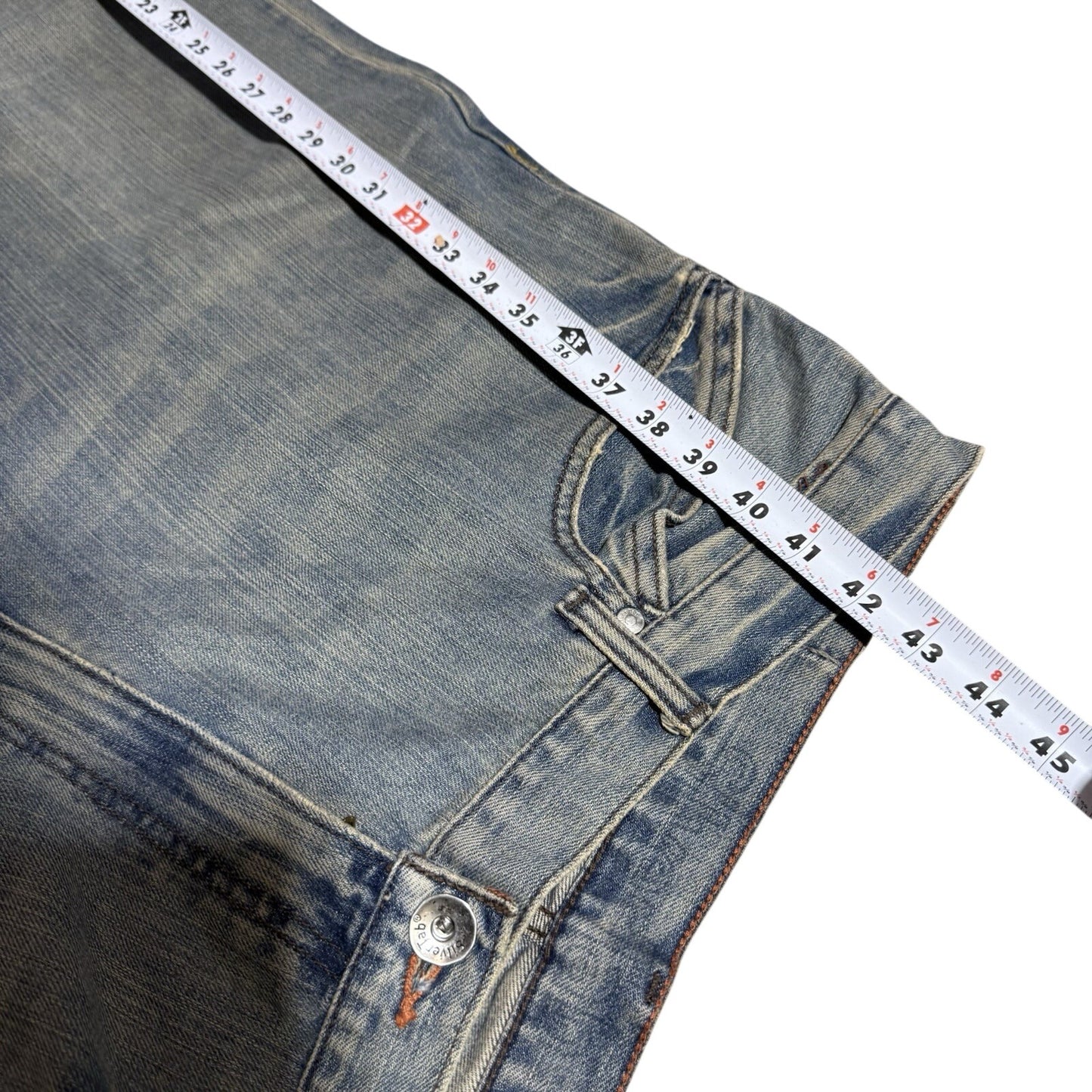 Vintage Y2K RELAXED Baggy SILVERTAB LEVIS Medium Wash JEANS 35 X 32 SILVER TAB
