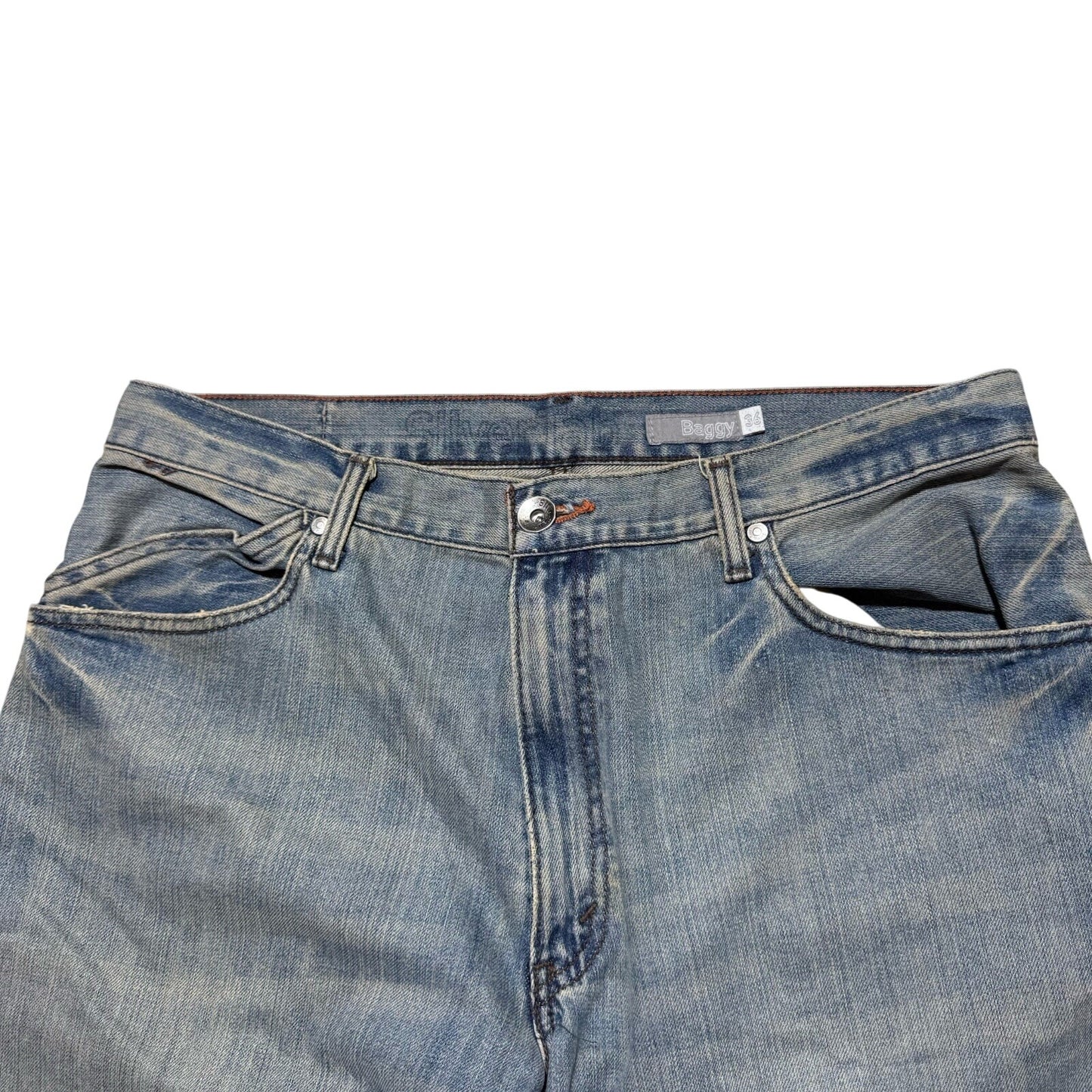 Vintage Y2K RELAXED Baggy SILVERTAB LEVIS Medium Wash JEANS 35 X 32 SILVER TAB