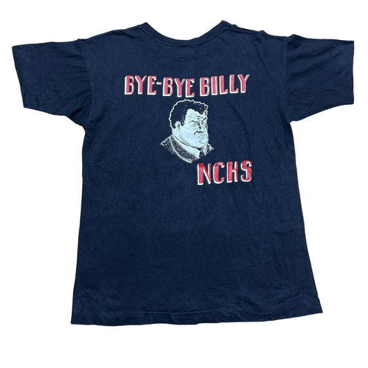 Vintage 70s Champion Blue Bar Bye Billie NCHS Punk Grunge Art Shirt Size Large
