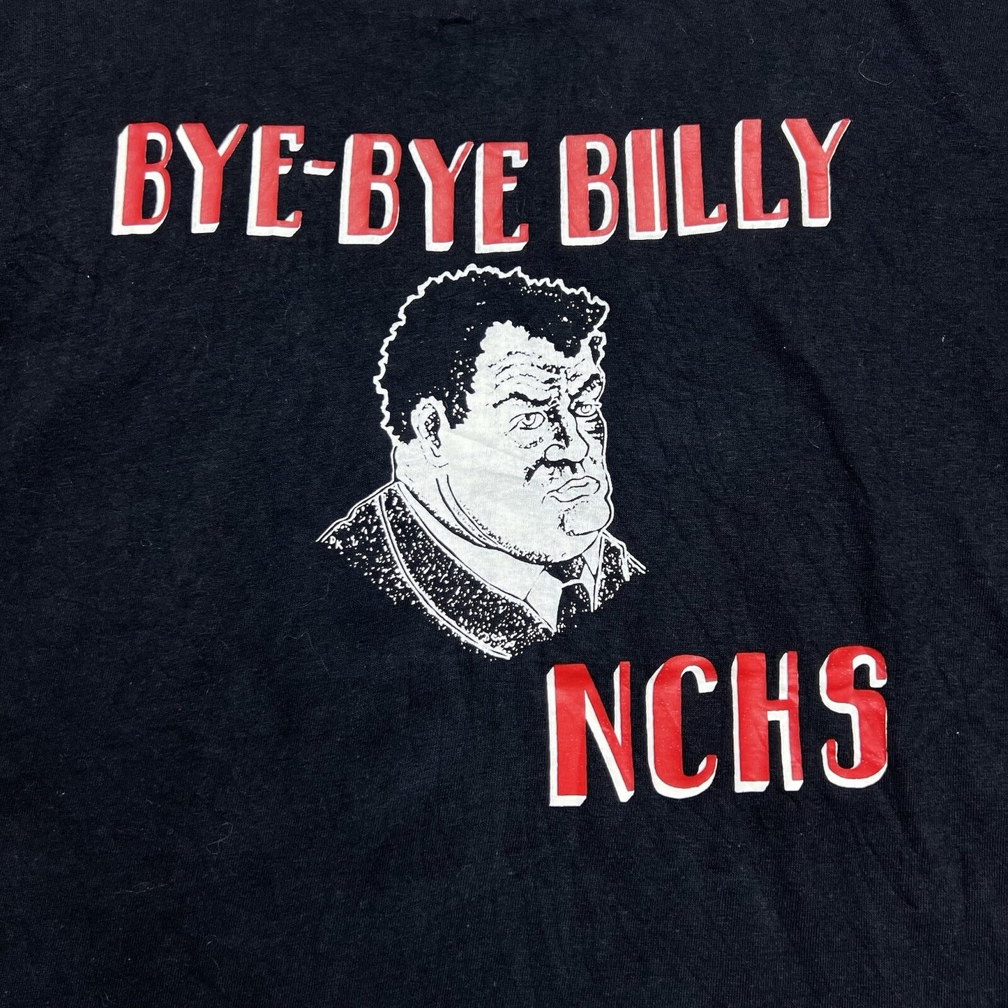 Vintage 70s Champion Blue Bar Bye Billie NCHS Punk Grunge Art Shirt Size Large