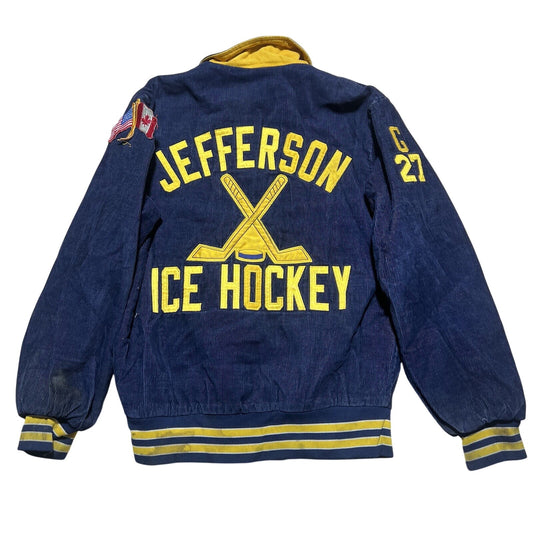 Vintage 70s Birdie Corduroy Ice Hockey Jefferson USA Canada Jacket Size XS
