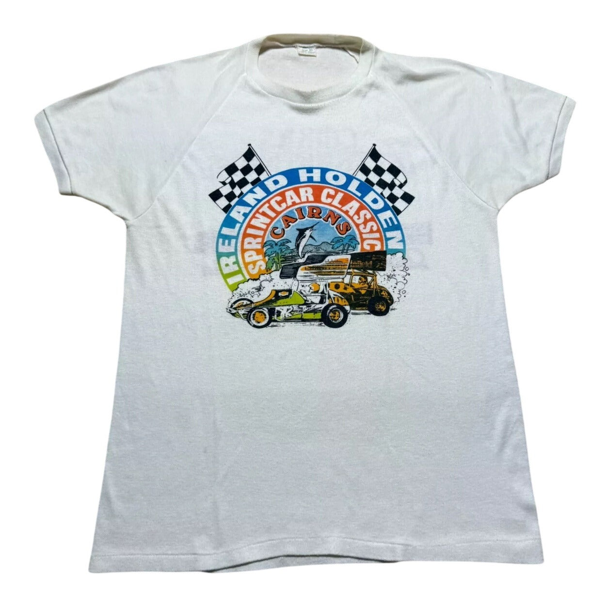 Vintage 70s Ireland Holden Sprint Car Classic Cairns Racing Shirt Size Medium