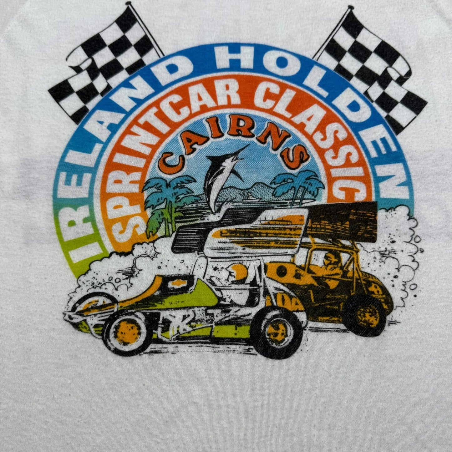 Vintage 70s Ireland Holden Sprint Car Classic Cairns Racing Shirt Size Medium