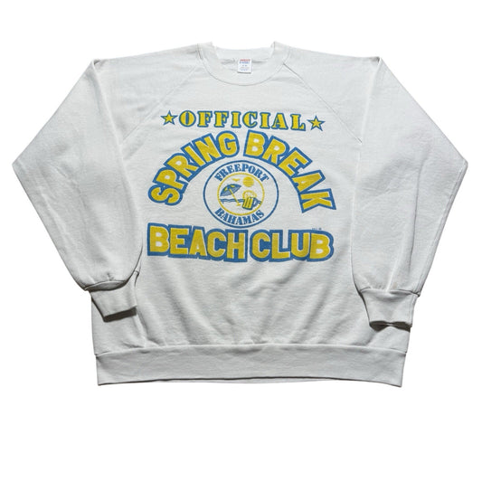 Vintage 80s Spring Break Beach Club Freeport Bahamas Crewneck Sweatshirt Size XL