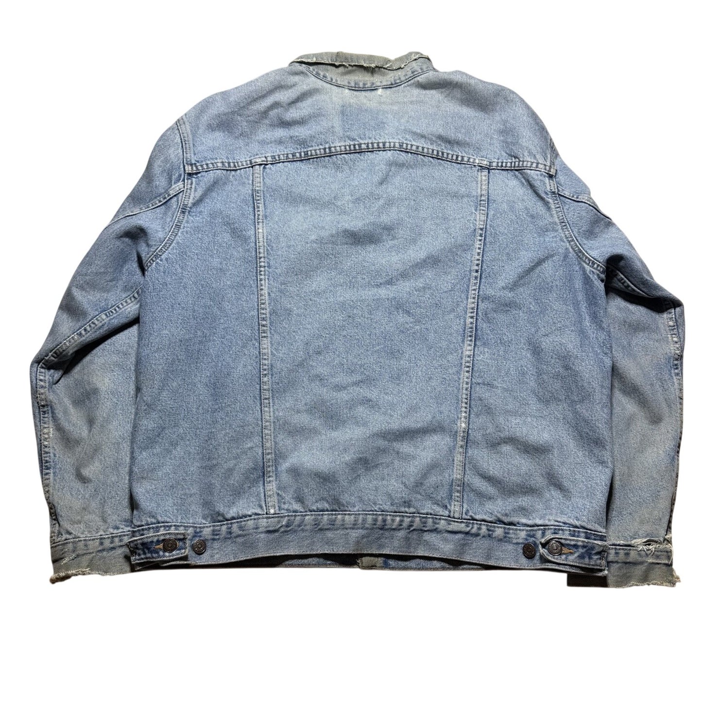 Vintage 90s Made In USA Levi’s Flannel Lined Blue Denim Button Jacket Size 2XL