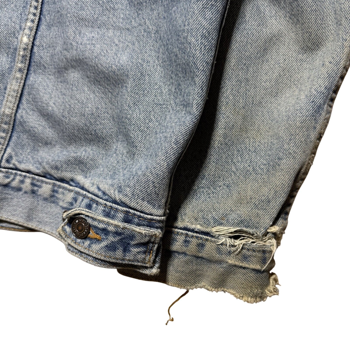 Vintage 90s Made In USA Levi’s Flannel Lined Blue Denim Button Jacket Size 2XL