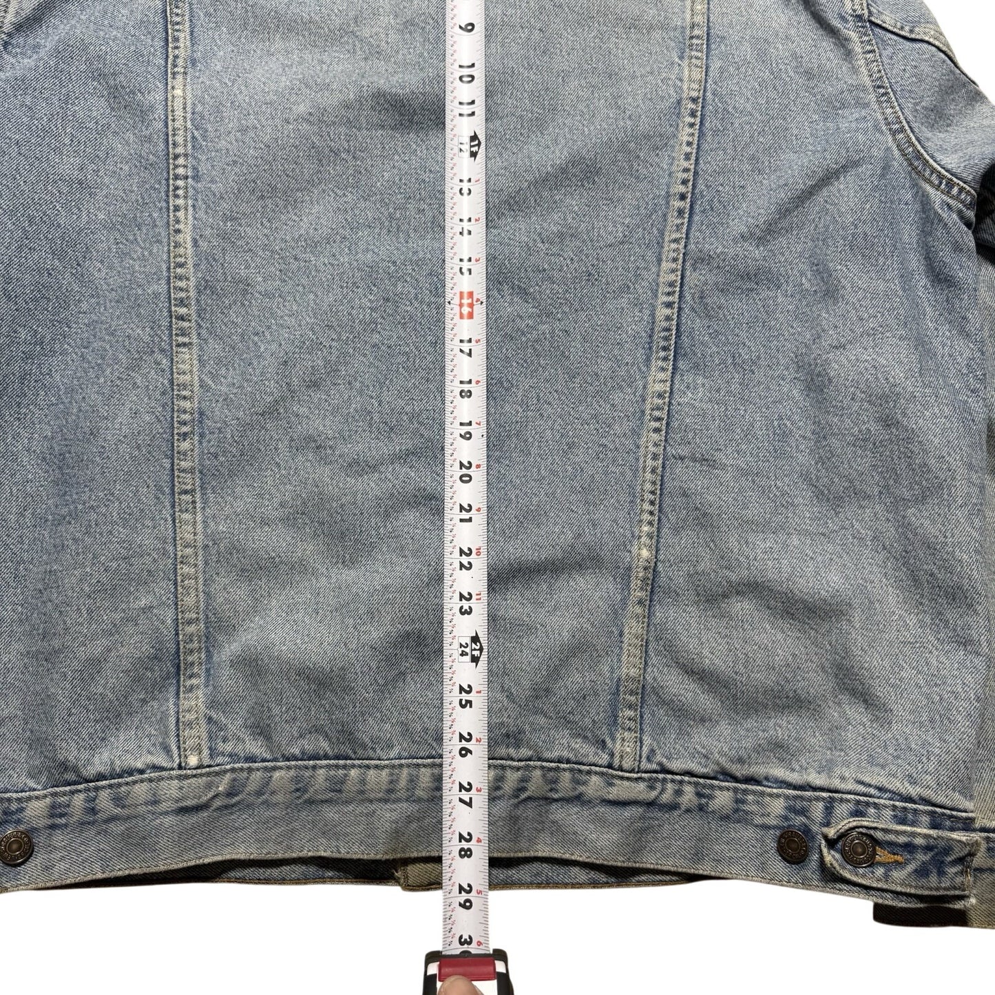 Vintage 90s Made In USA Levi’s Flannel Lined Blue Denim Button Jacket Size 2XL