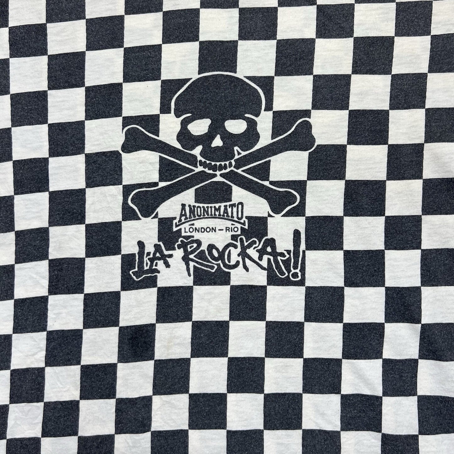 Vintage 70s 80s London LA ROCKA Anonimato Punk Grunge Skull Shirt Size Medium