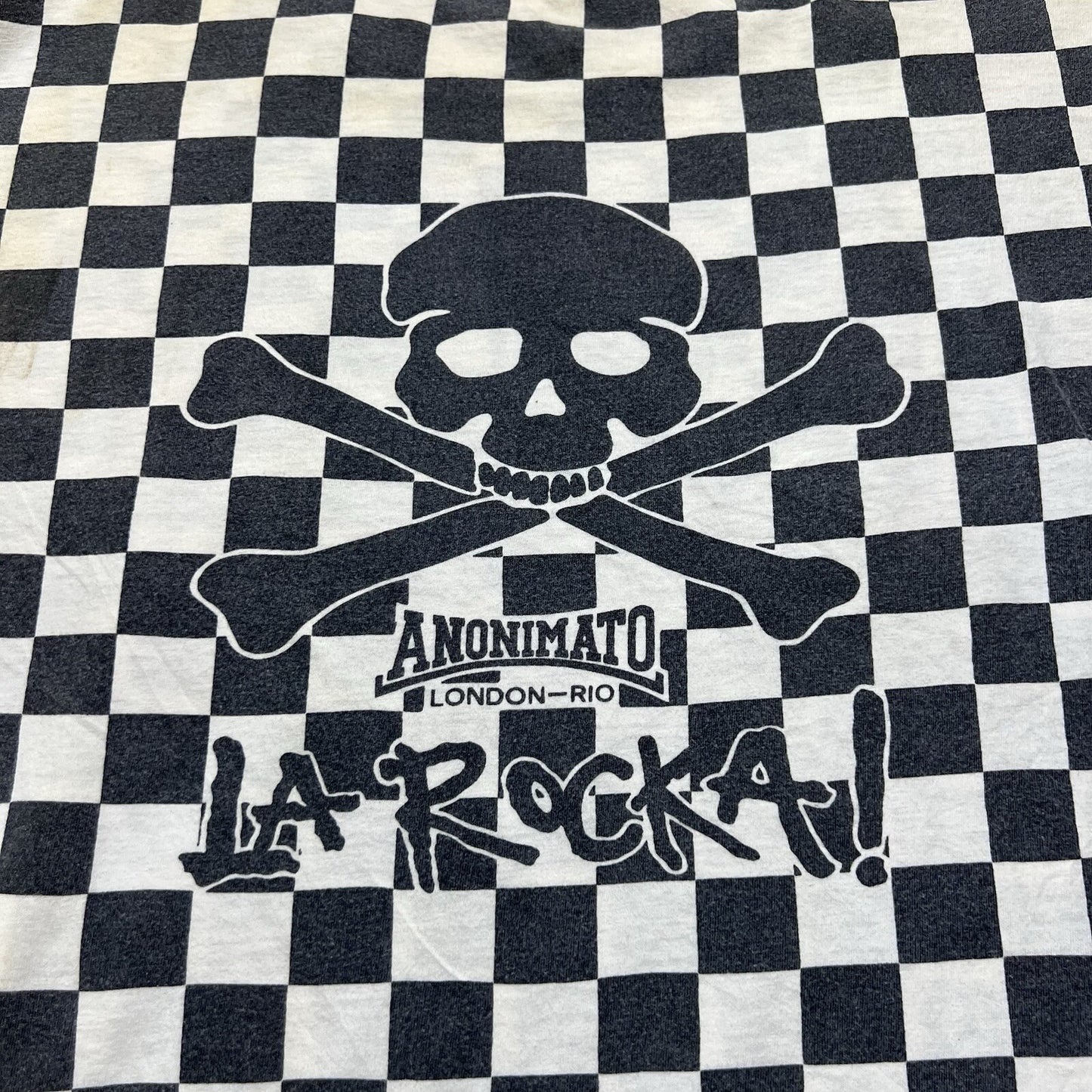 Vintage 70s 80s London LA ROCKA Anonimato Punk Grunge Skull Shirt Size Medium