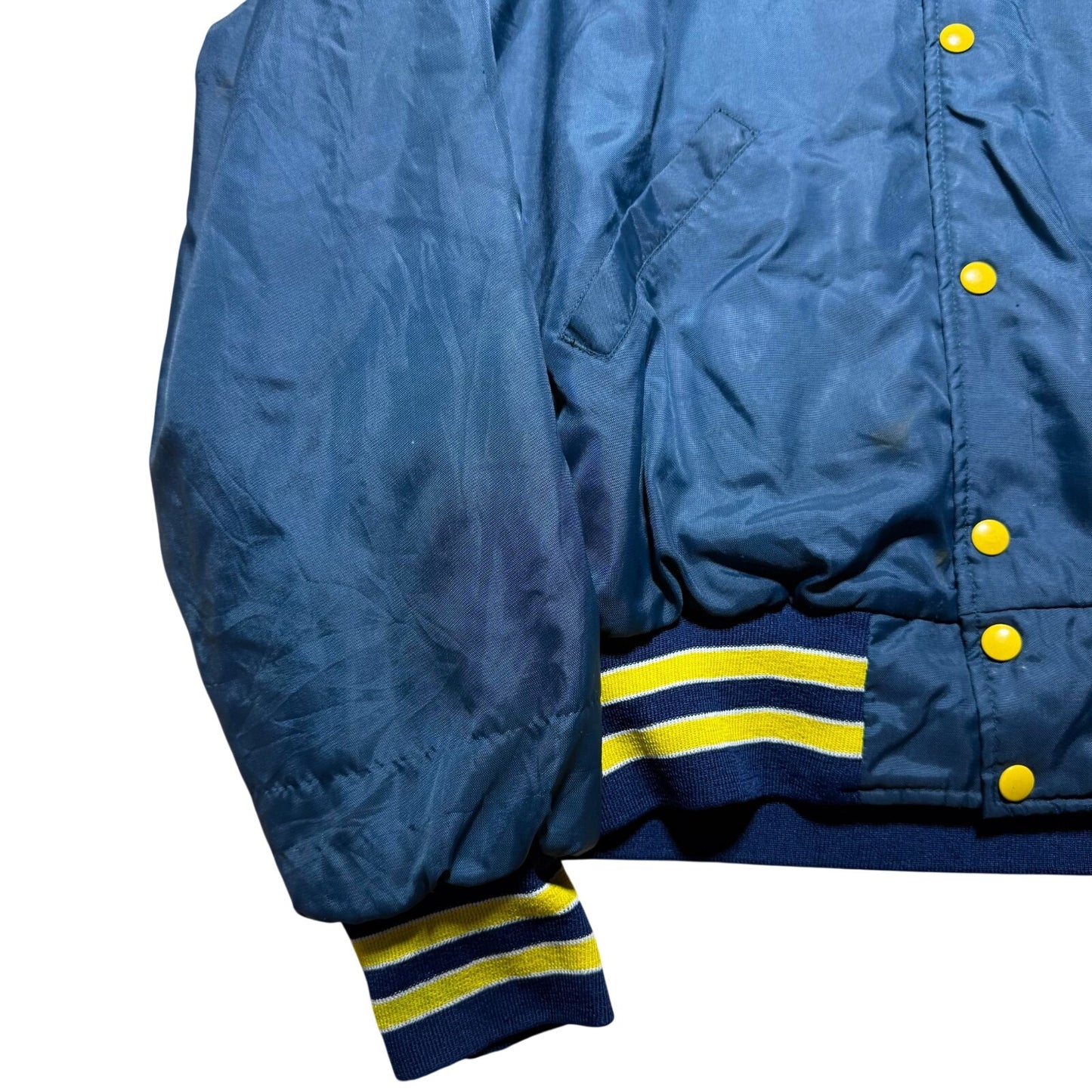 Vintage 80s Stanley Steemer Carpet Cleaning Company Satin Bomber Jacket Size XL