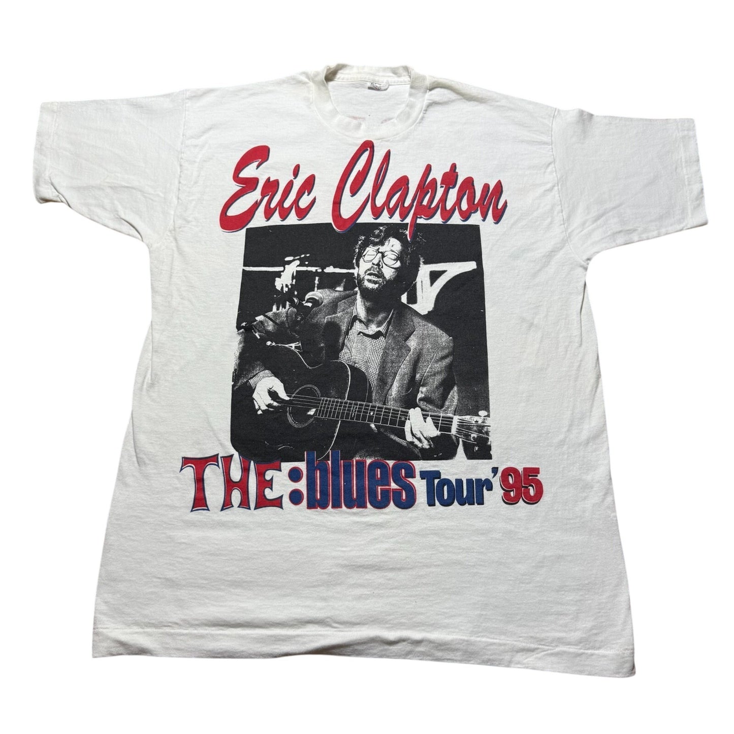 Vintage 1995 Eric Clapton The Blues Tour Rock Band Concert Music Shirt USA - XL