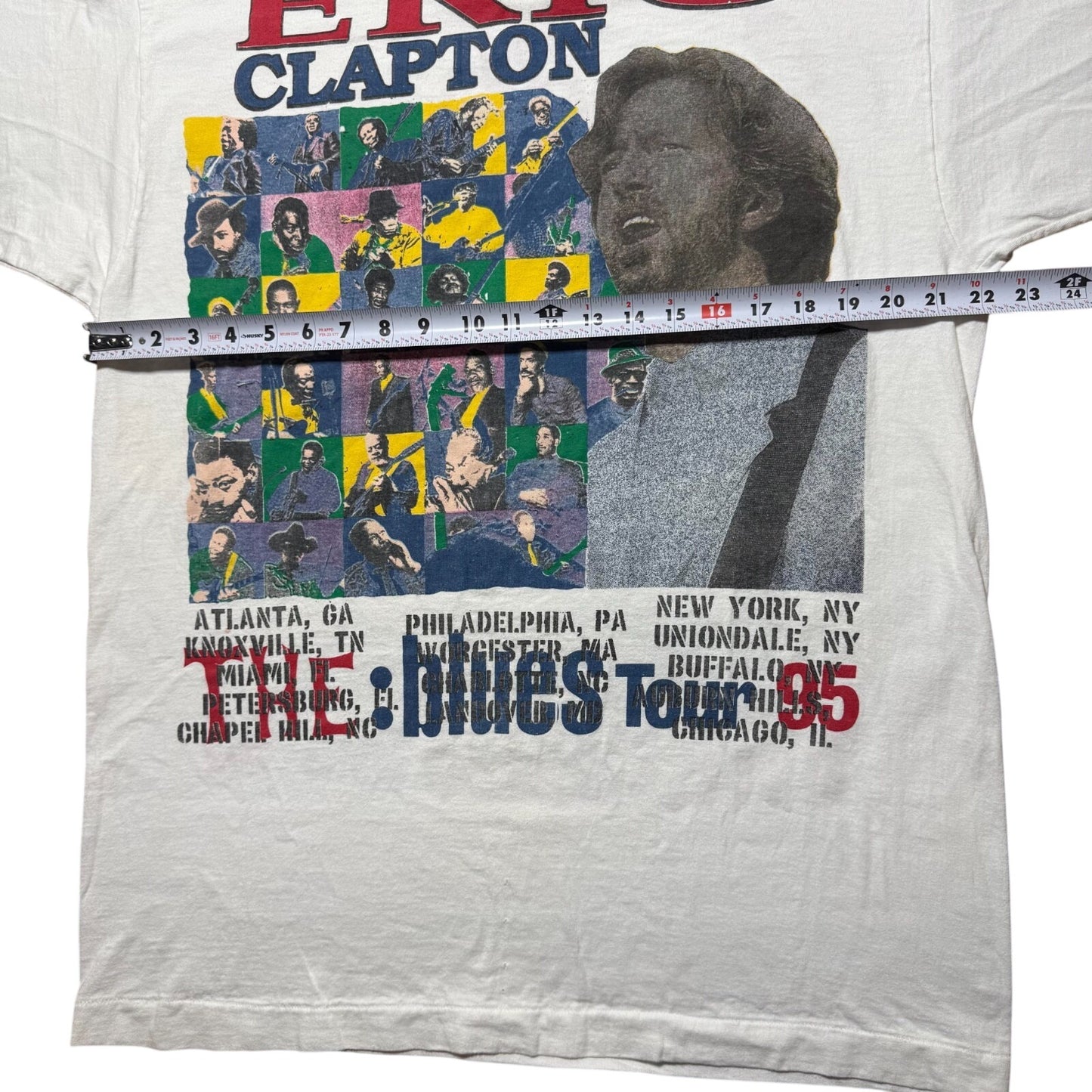 Vintage 1995 Eric Clapton The Blues Tour Rock Band Concert Music Shirt USA - XL